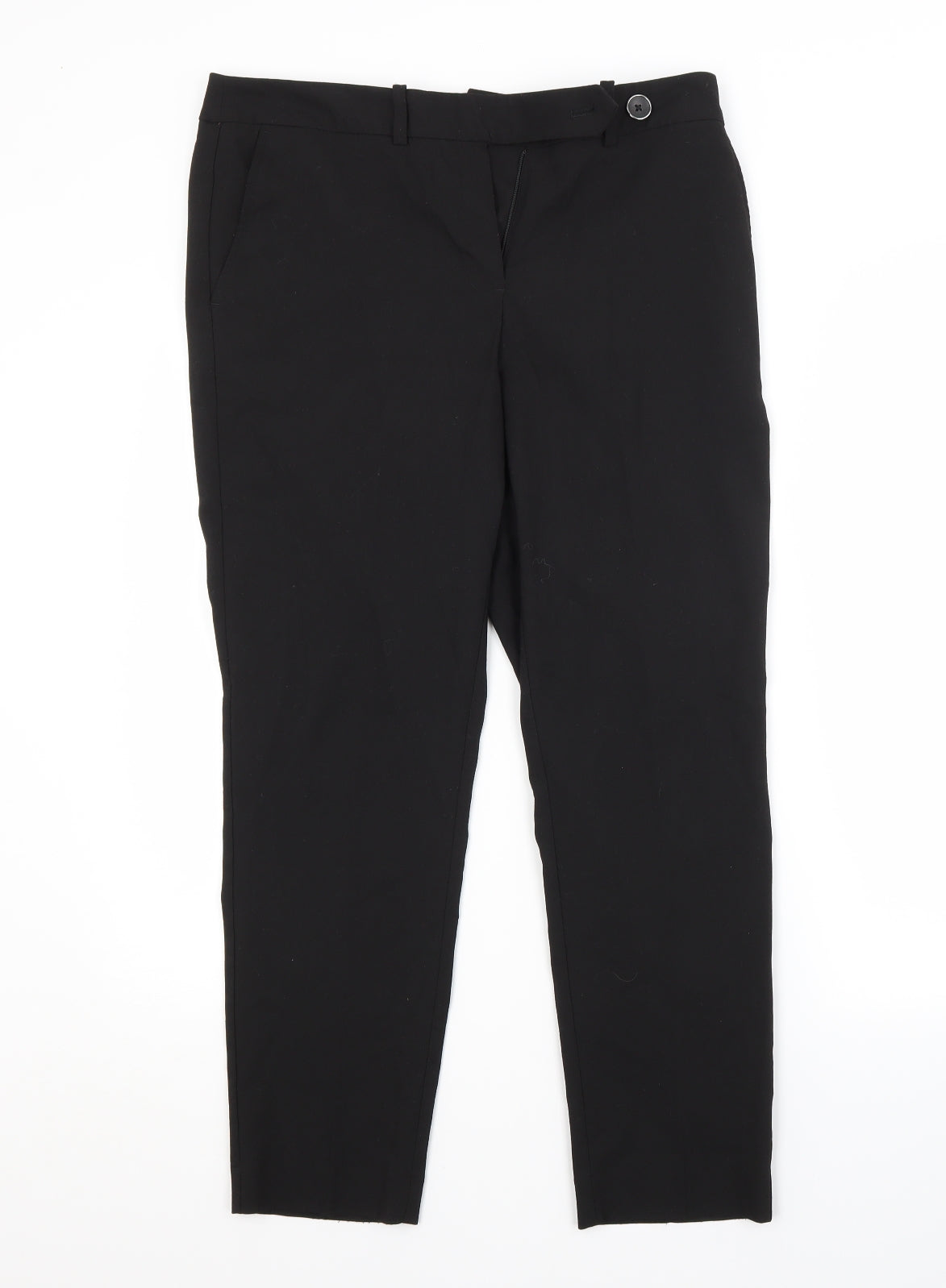 NEXT Womens Black  Polyester Trousers  Size 10 L26 in Regular