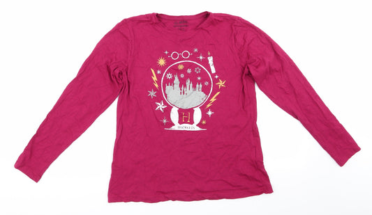 Hogwarts Womens Red Solid Cotton  Pyjama Top Size 8   - Hogwarts Claret Red