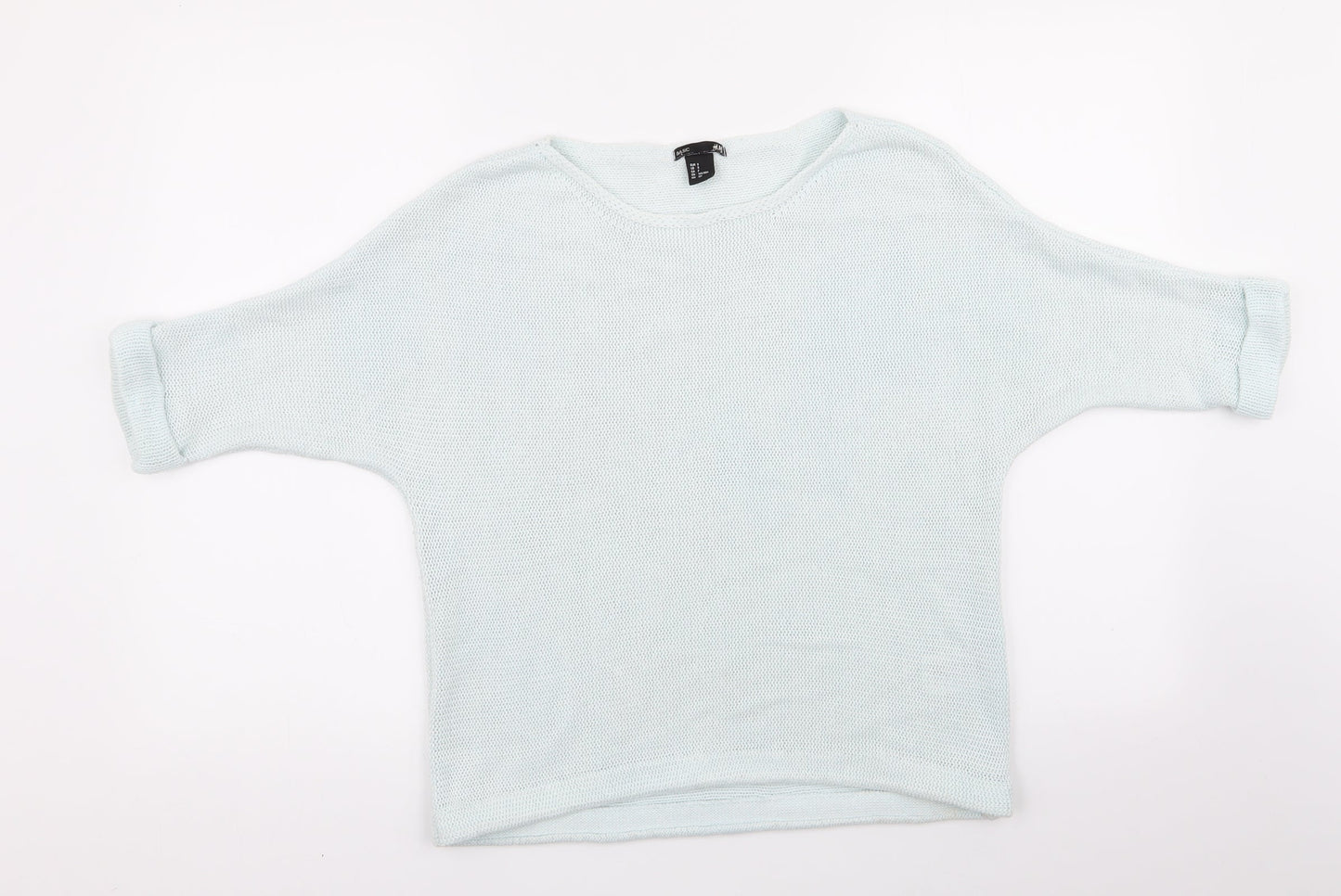 H&M Womens Blue Crew Neck  Acrylic Pullover Jumper Size 6   - Pale Blue