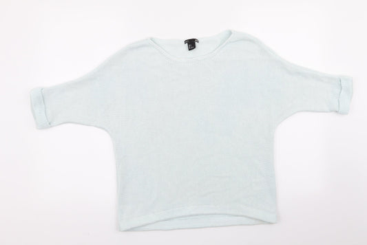 H&M Womens Blue Crew Neck  Acrylic Pullover Jumper Size 6   - Pale Blue