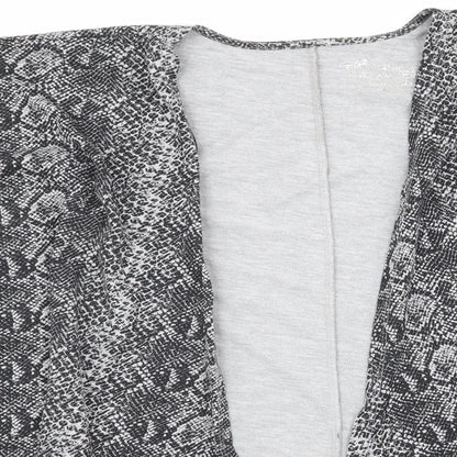Simply Be Womens Black Animal Print  Jacket  Size 14   - Waterfall Jacket Grey