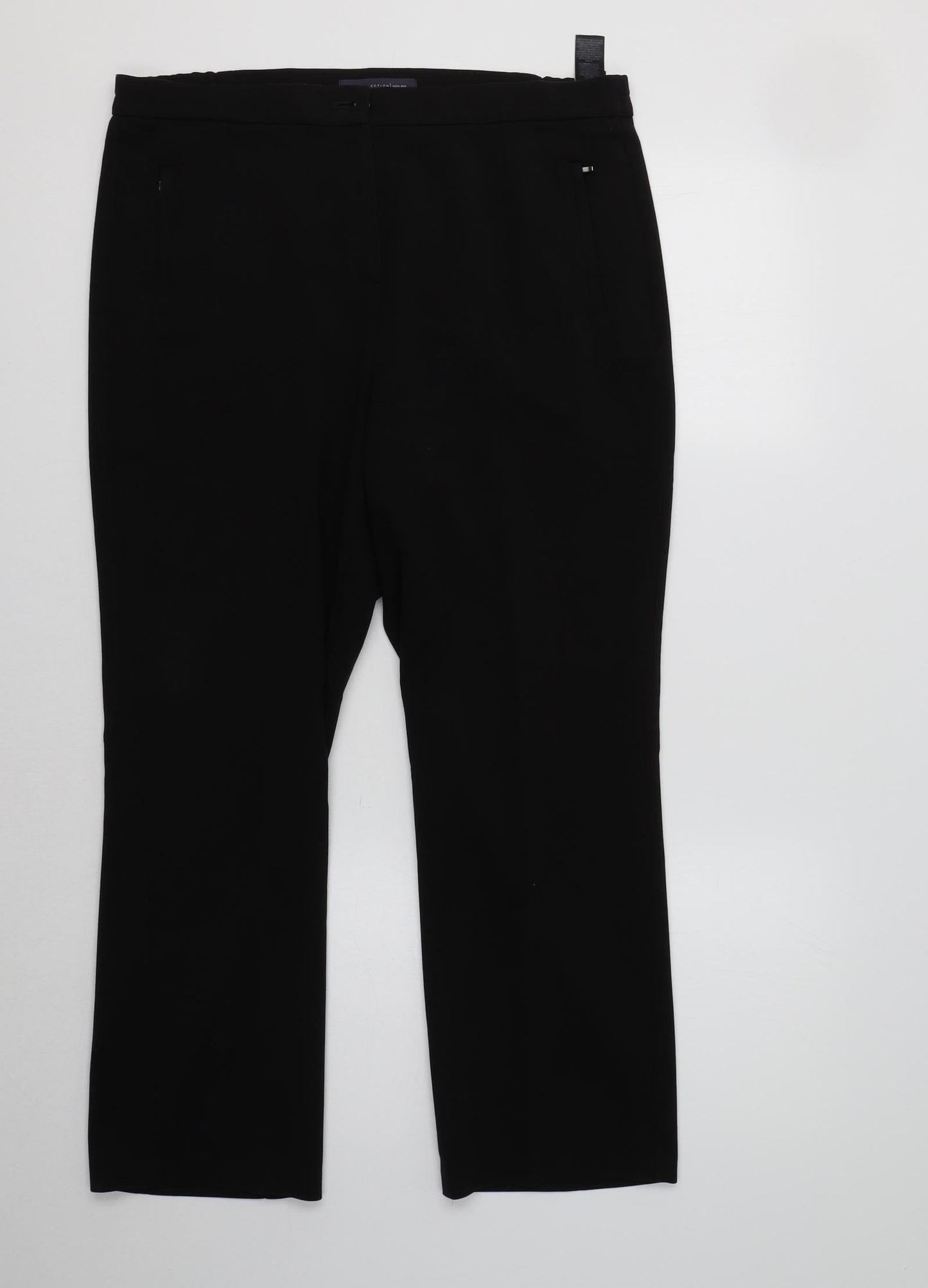 M&S Womens Black  Polyester Dress Pants Trousers Size 12 L27 in Regular