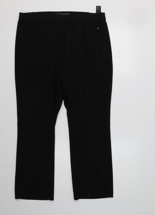 M&S Womens Black  Polyester Dress Pants Trousers Size 12 L27 in Regular