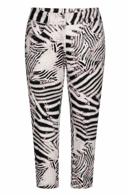 De Facto Womens Multicoloured Geometric Cotton Trousers  Size 10 L27 in Regular