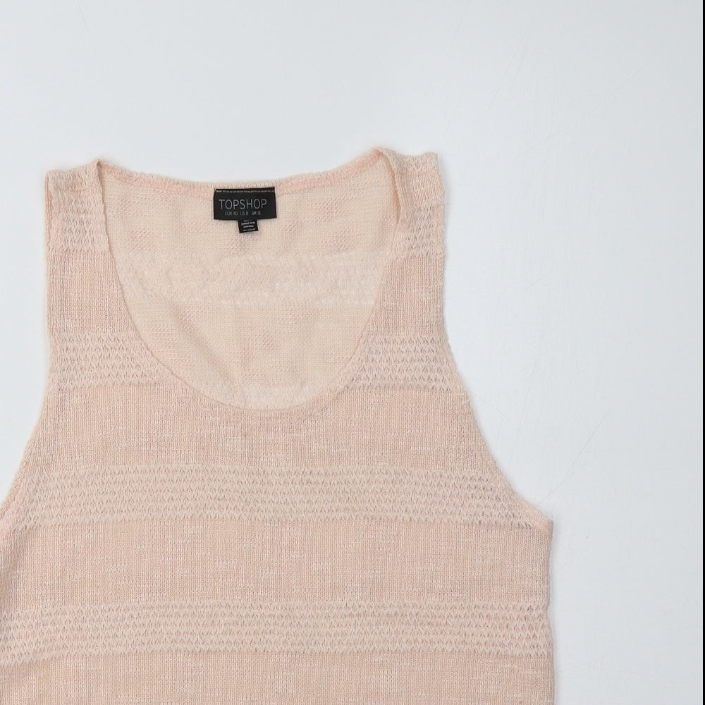 Topshop Womens Pink  Polyester Basic Tank Size 12