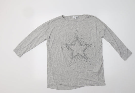JD Williams Womens Grey  Viscose Top Lounge Set Size 10   - Star