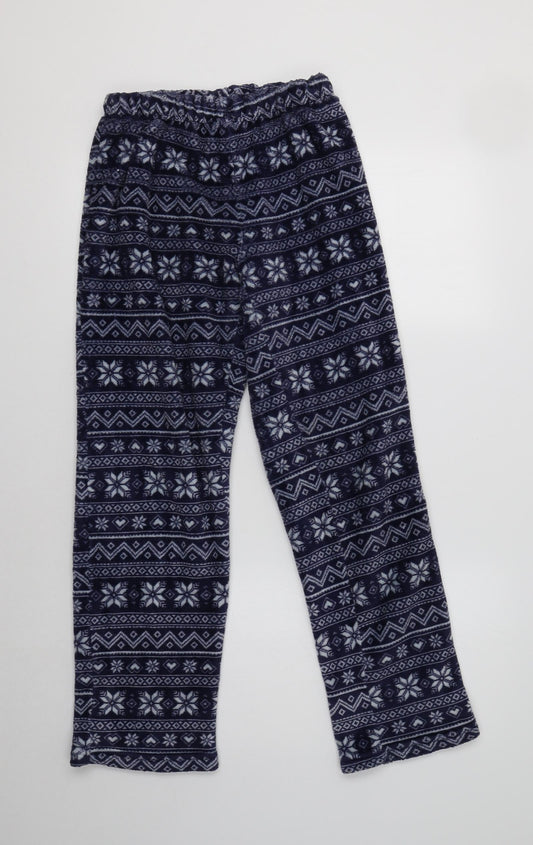 George Womens Blue Fair Isle Polyester  Pyjama Pants Size 8