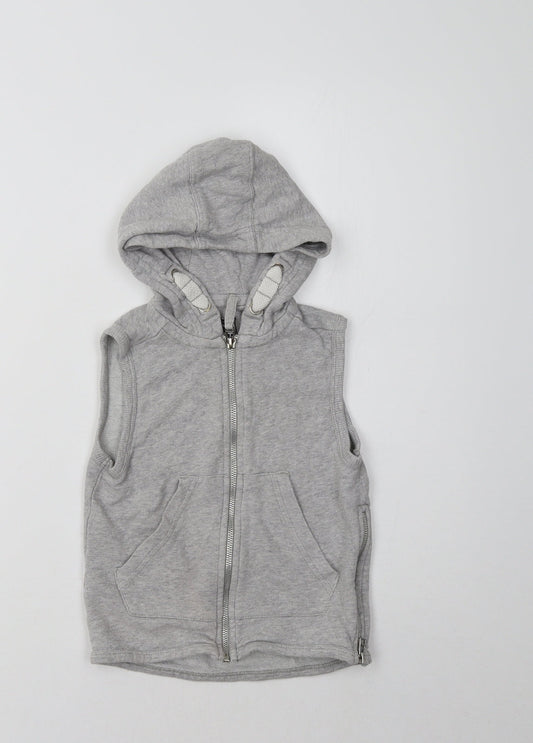 NEXT Girls Grey  Cotton Full Zip Hoodie Size 3 Years