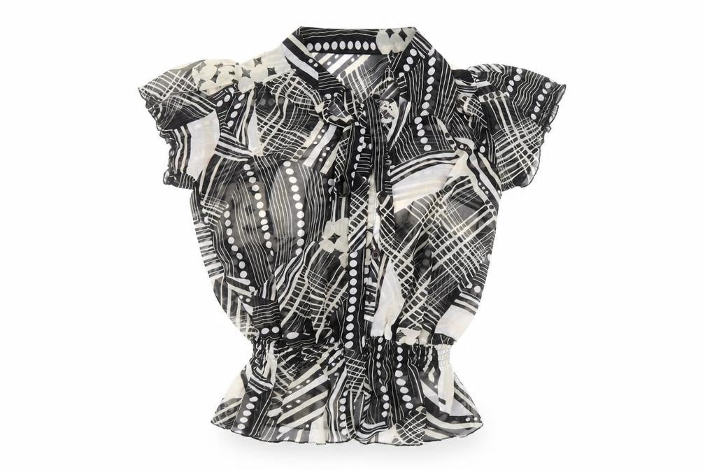 EA Womens Black  Polyester Basic Blouse Size 10