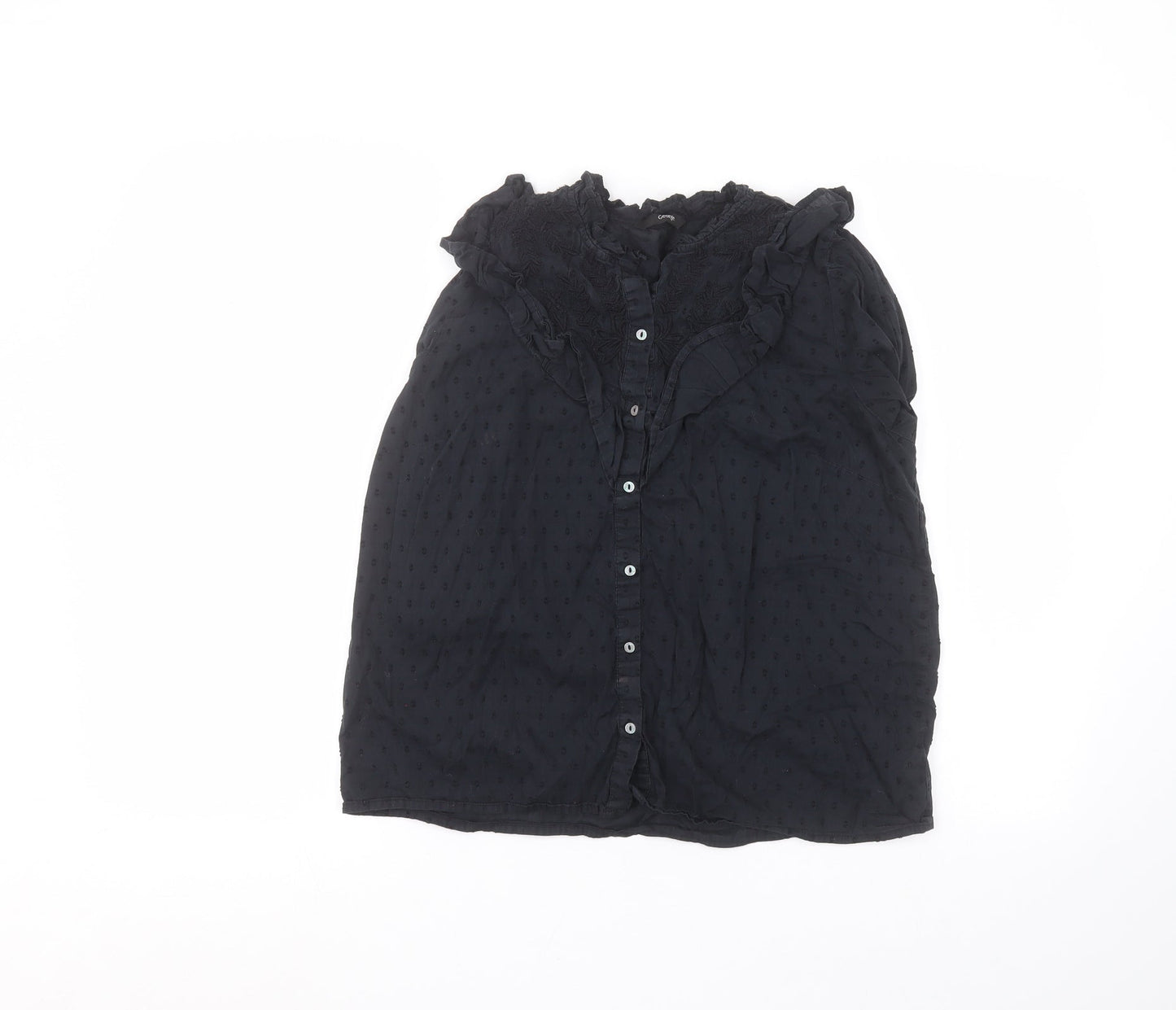 George Womens Blue  Cotton Basic Button-Up Size 10
