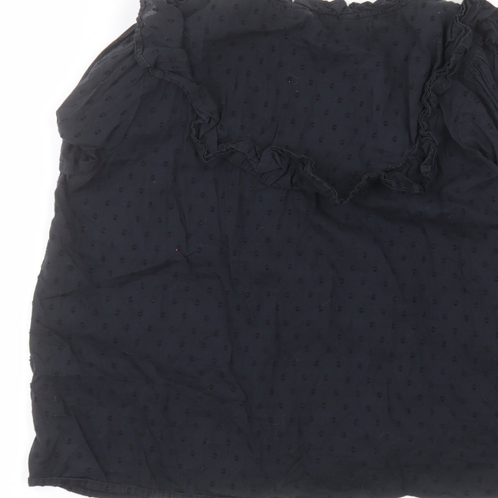 George Womens Blue  Cotton Basic Button-Up Size 10