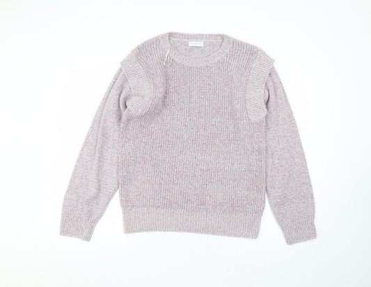 Matalan Womens Purple Round Neck  Acrylic Pullover Jumper Size L