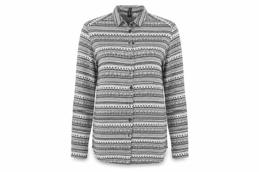 H&M Womens White Striped Viscose Basic Button-Up Size 10 Collared