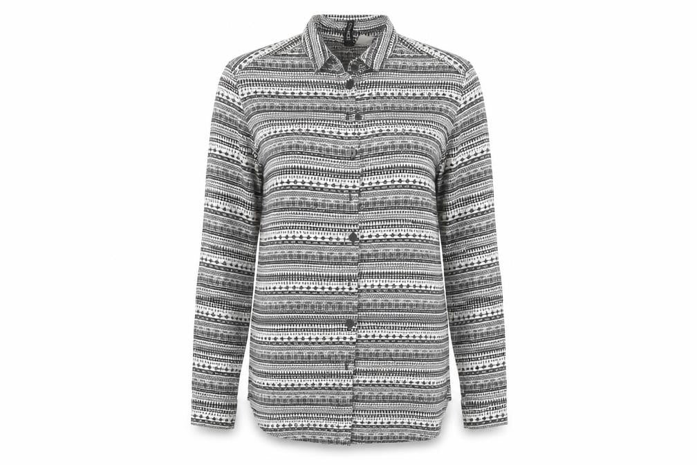 H&M Womens White Striped Viscose Basic Button-Up Size 10 Collared