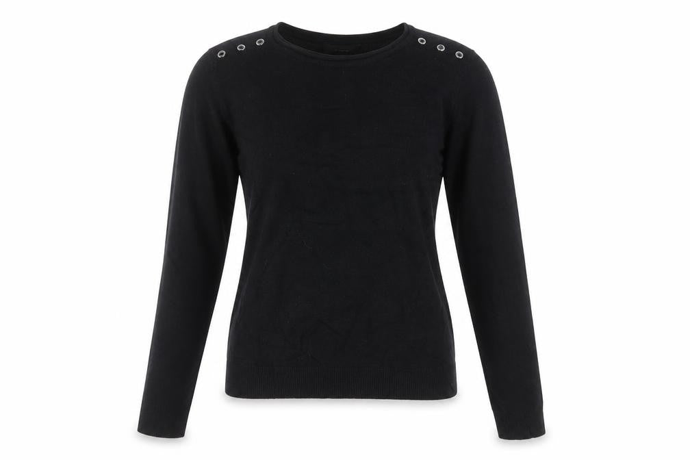 Atmosphere Womens Black  Acrylic Basic T-Shirt Size 10 Round Neck