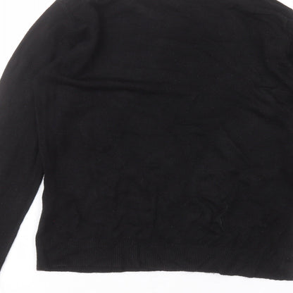 Atmosphere Womens Black  Acrylic Basic T-Shirt Size 10 Round Neck