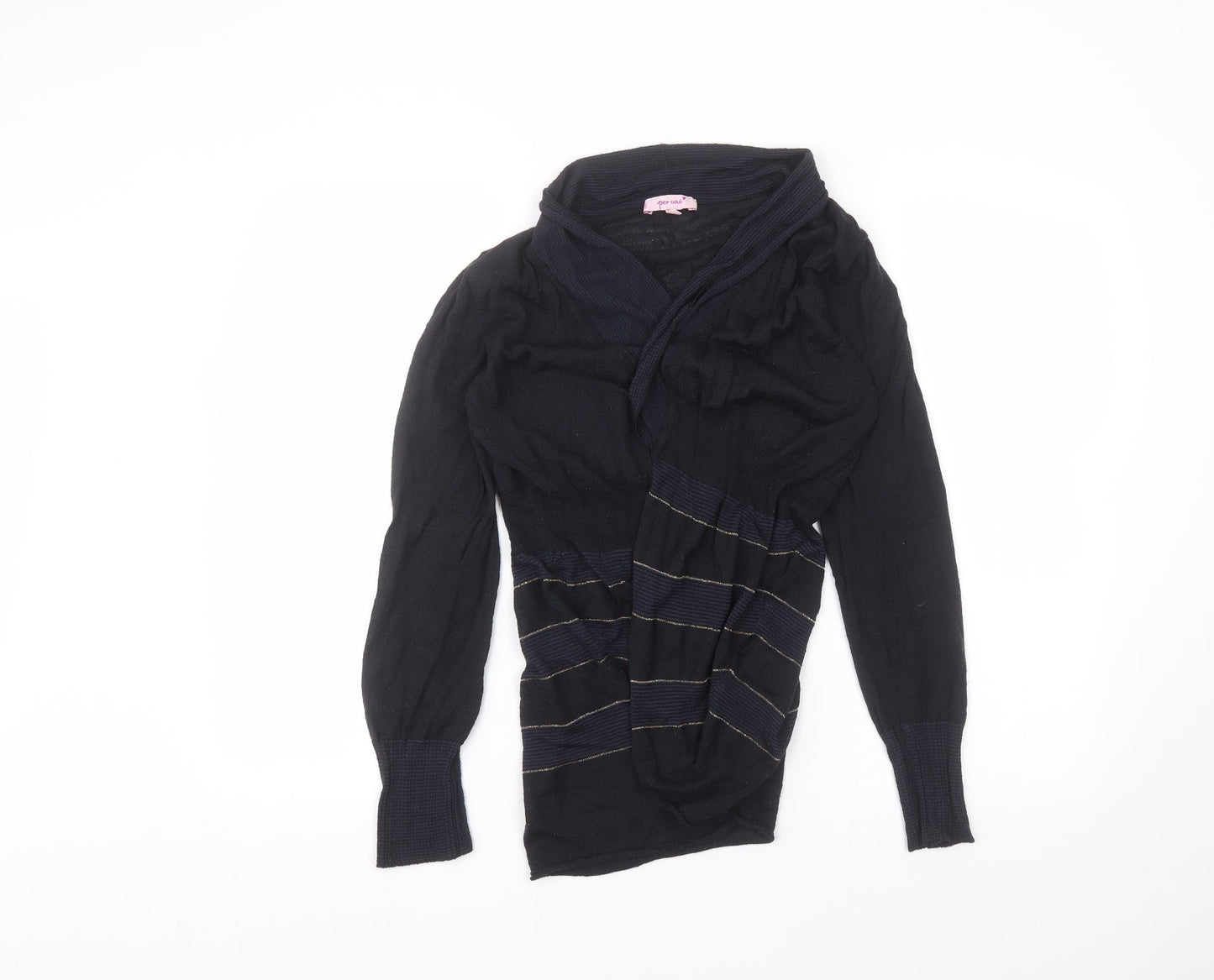Per Una Womens Blue V-Neck  Acrylic Cardigan Jumper Size 12