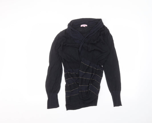 Per Una Womens Blue V-Neck  Acrylic Cardigan Jumper Size 12