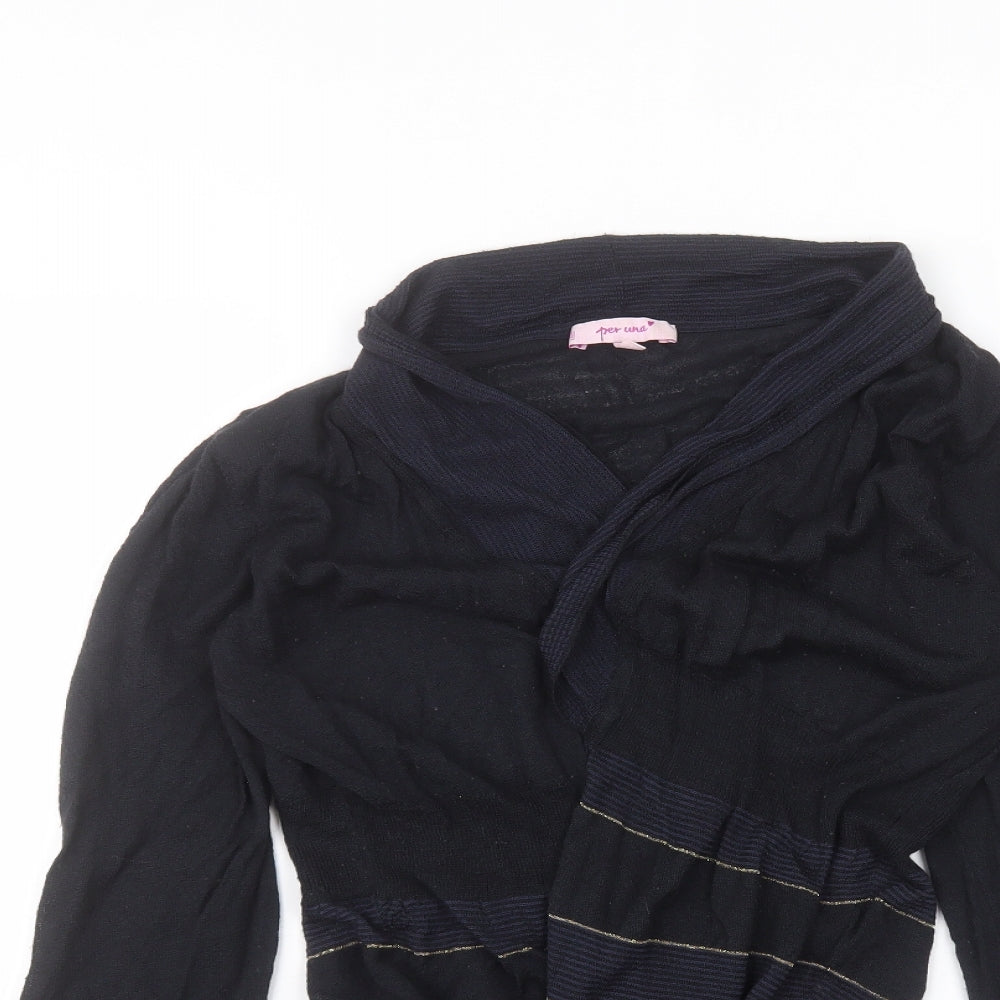 Per Una Womens Blue V-Neck  Acrylic Cardigan Jumper Size 12