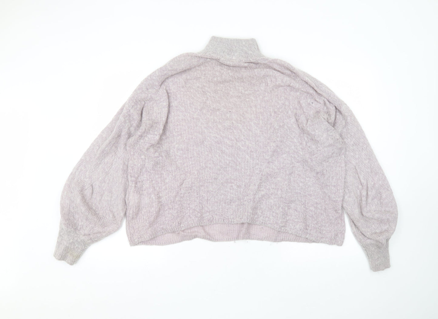 Warehouse Womens Purple Round Neck  Acrylic Pullover Jumper Size L
