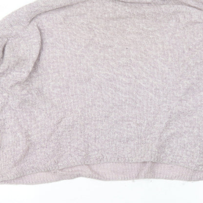 Warehouse Womens Purple Round Neck  Acrylic Pullover Jumper Size L