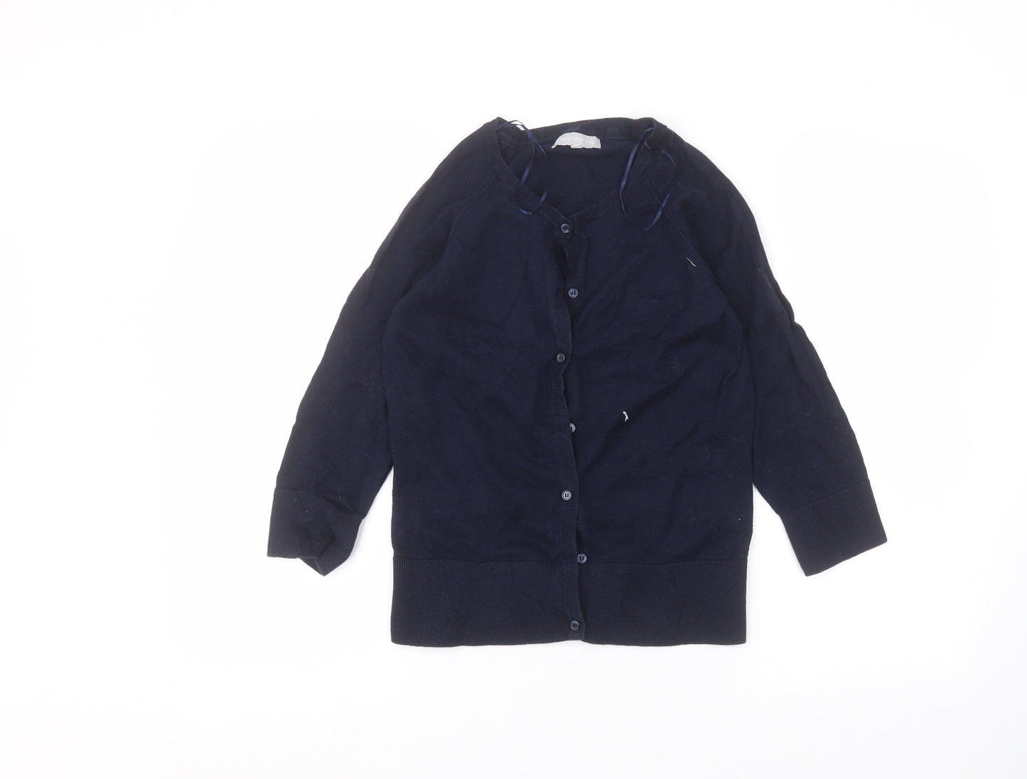 Debinhams Womens Blue Round Neck  Cotton Cardigan Jumper Size 10