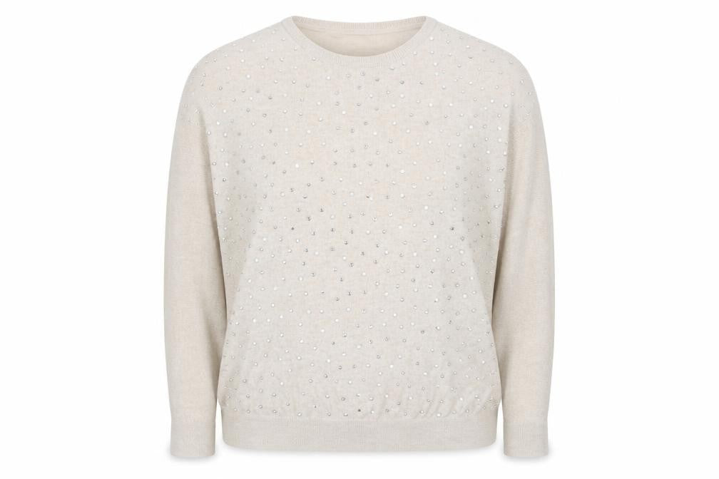 Wallis Womens Beige Round Neck  Viscose Pullover Jumper Size M