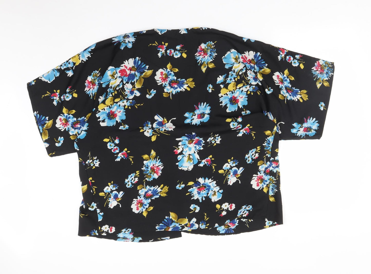 Atmosphere Womens Black  Floral Polyester Cardigan Jumper Size M