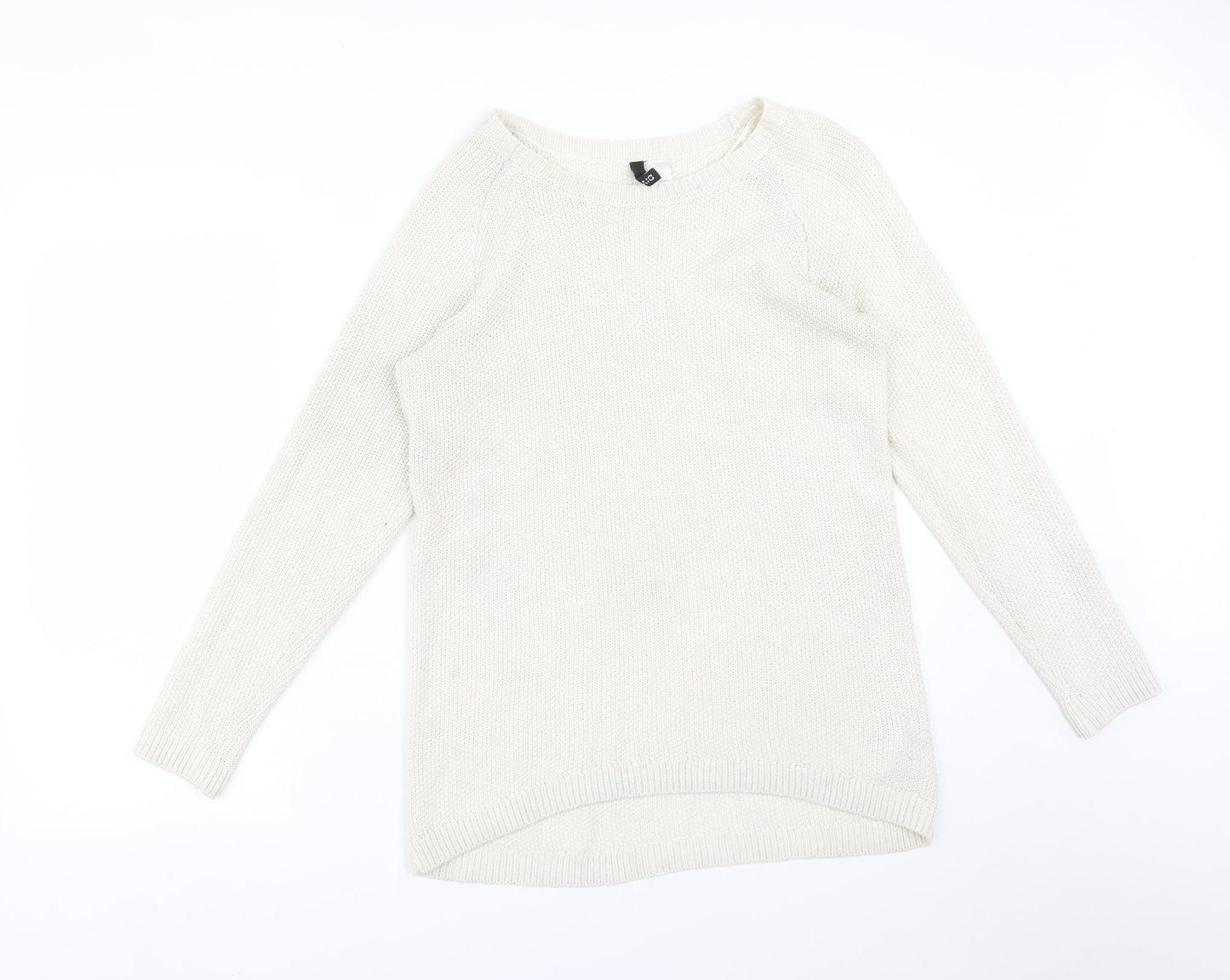 H&M Mens White  Acrylic Pullover Sweatshirt Size S