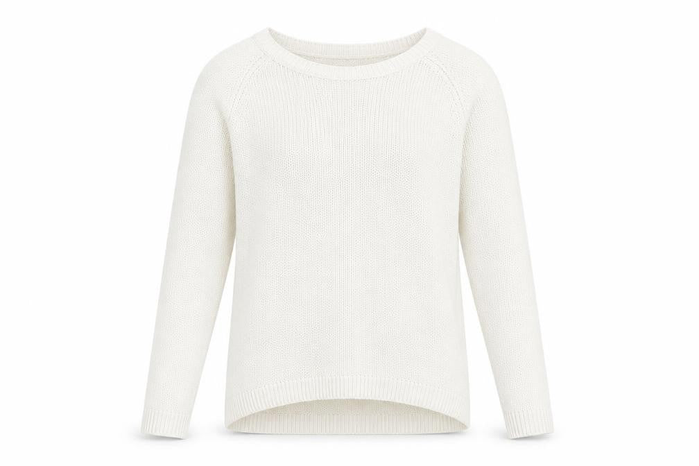 H&M Mens White  Acrylic Pullover Sweatshirt Size S