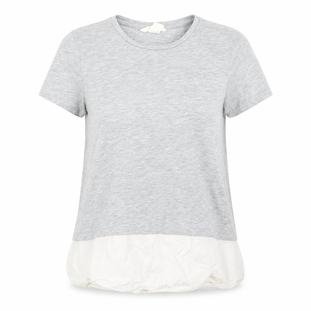 H&M Womens Grey  Cotton Basic T-Shirt Size XS Round Neck