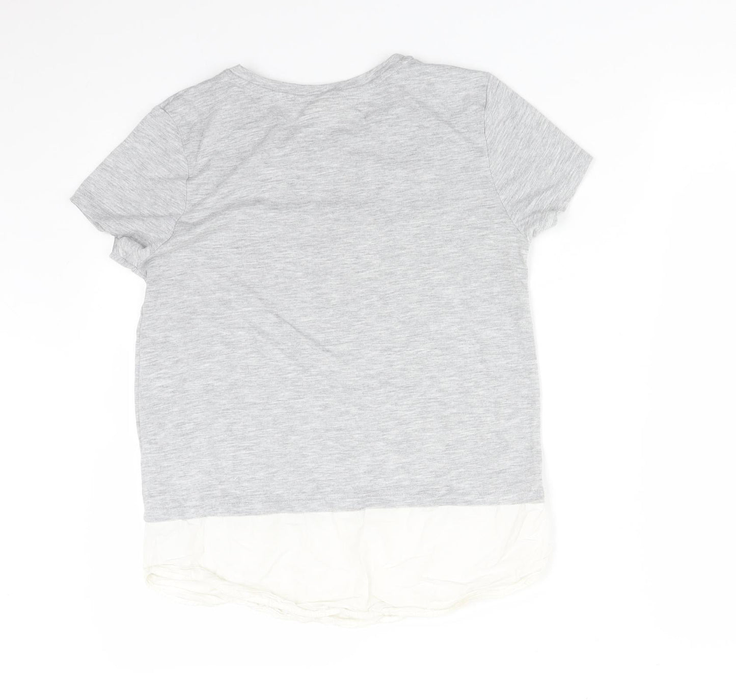 H&M Womens Grey  Cotton Basic T-Shirt Size XS Round Neck