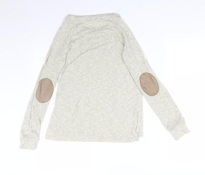 Bershka Womens Beige  Viscose Basic T-Shirt Size XS Round Neck