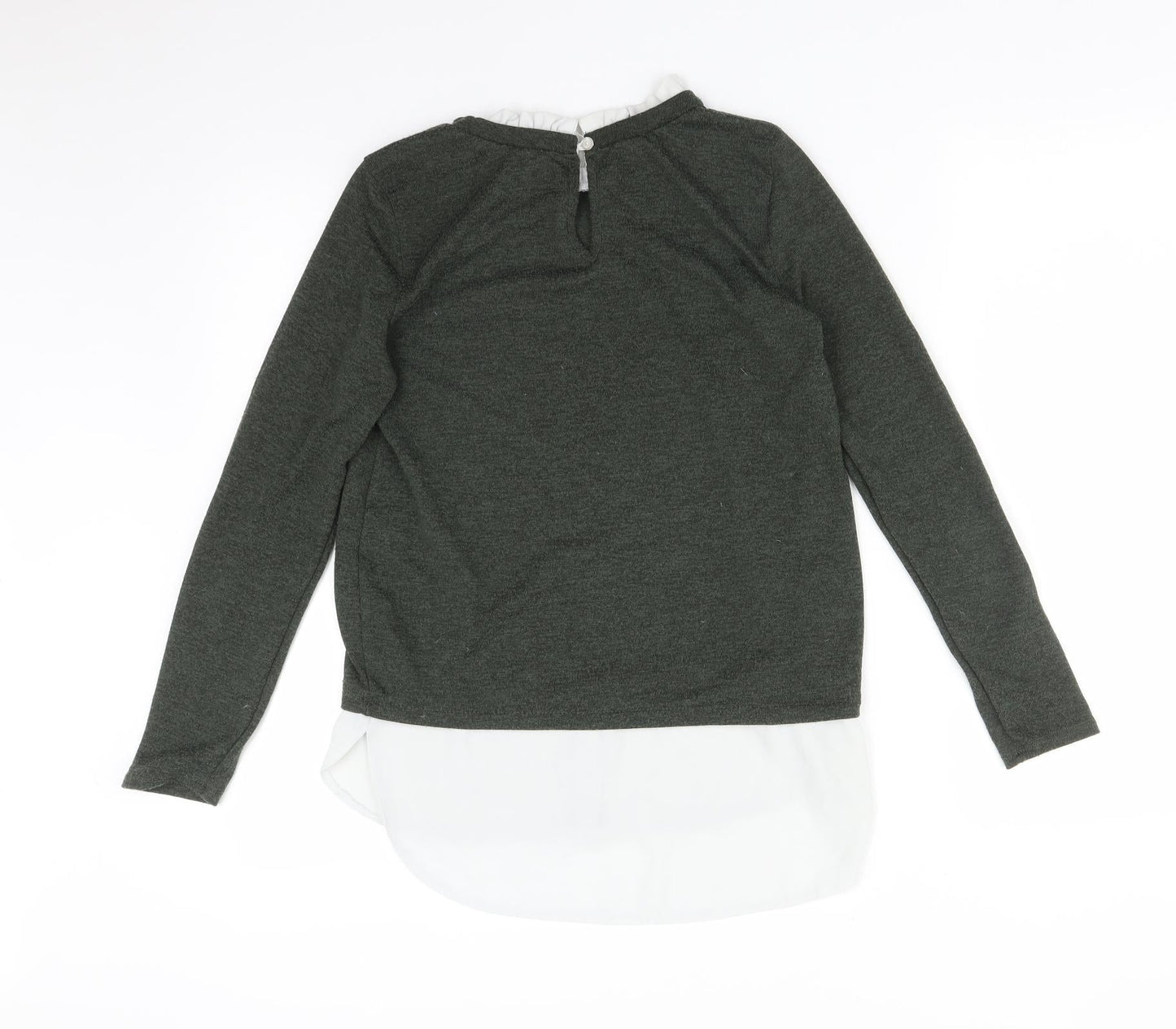 Dorothy Perkins Womens Green  Polyester Basic T-Shirt Size 8 Round Neck