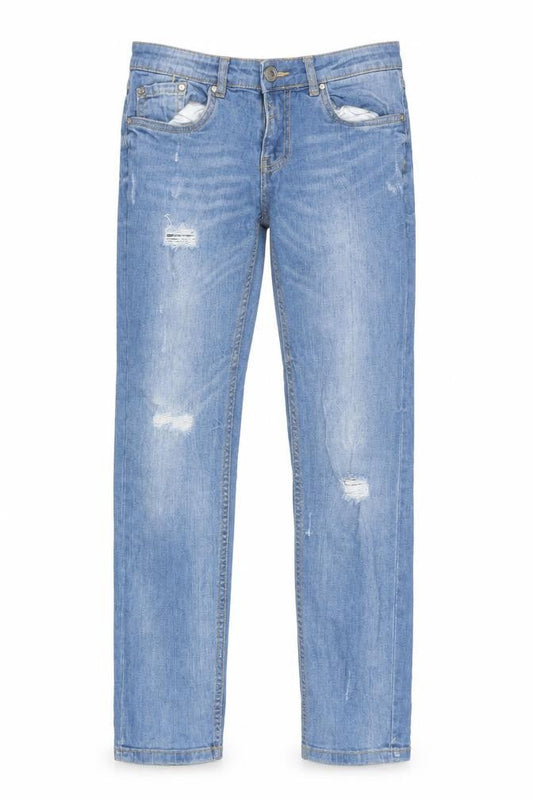 DENIM CO Womens Blue  Cotton Boyfriend Jeans Size 6 L28 in Regular
