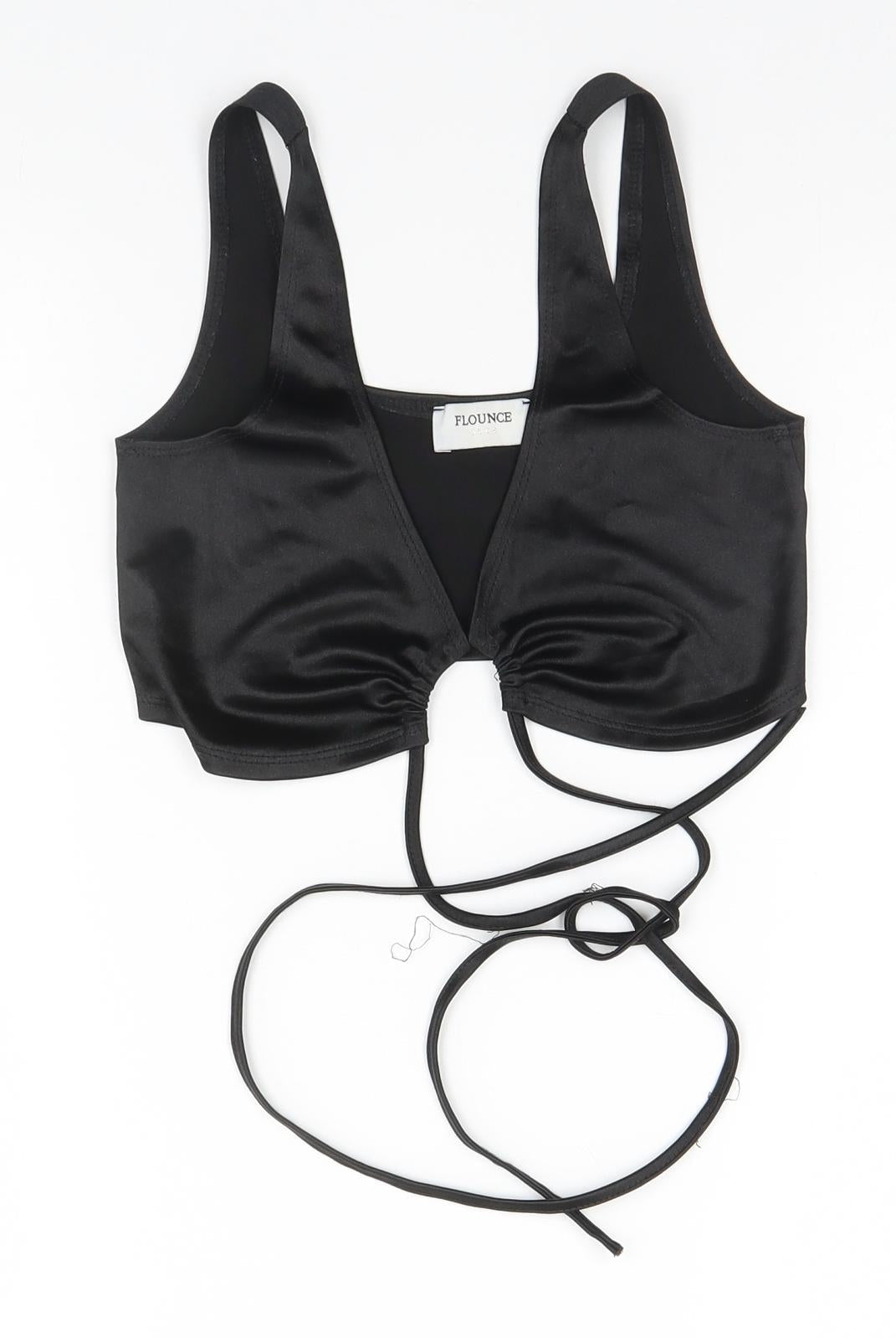 Flounce Womens Black   Basic T-Shirt Size 6