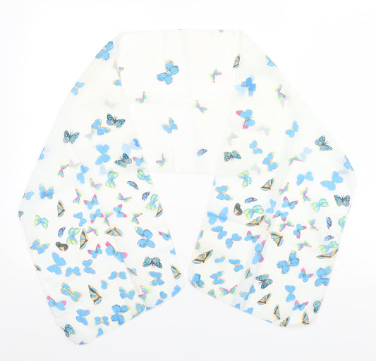 Poreworn Womens White Animal Print Polyester  Scarf    - Butterflies