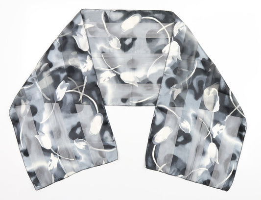 Preworn Unisex Grey Floral   Scarf
