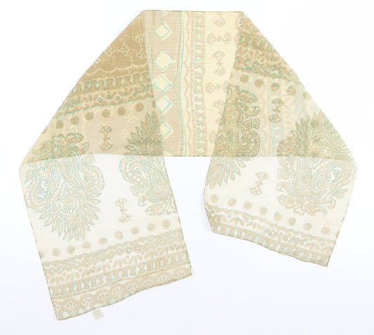Preworn Unisex Beige Paisley Polyester  Scarf