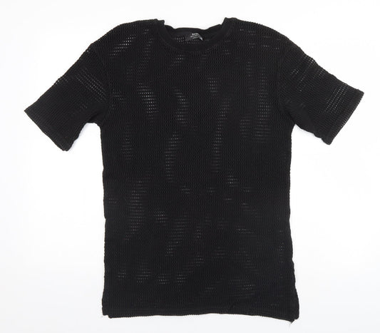 Bershka Womens Black   Basic T-Shirt Size M Round Neck