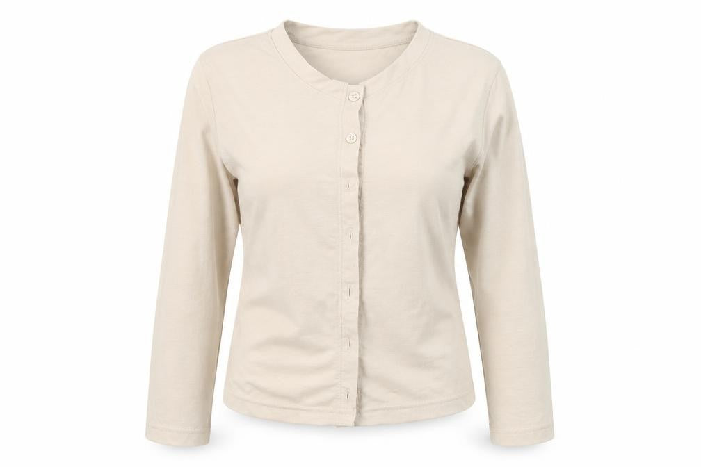 Missguided Womens Beige Round Neck  Polyester Cardigan Jumper Size 10