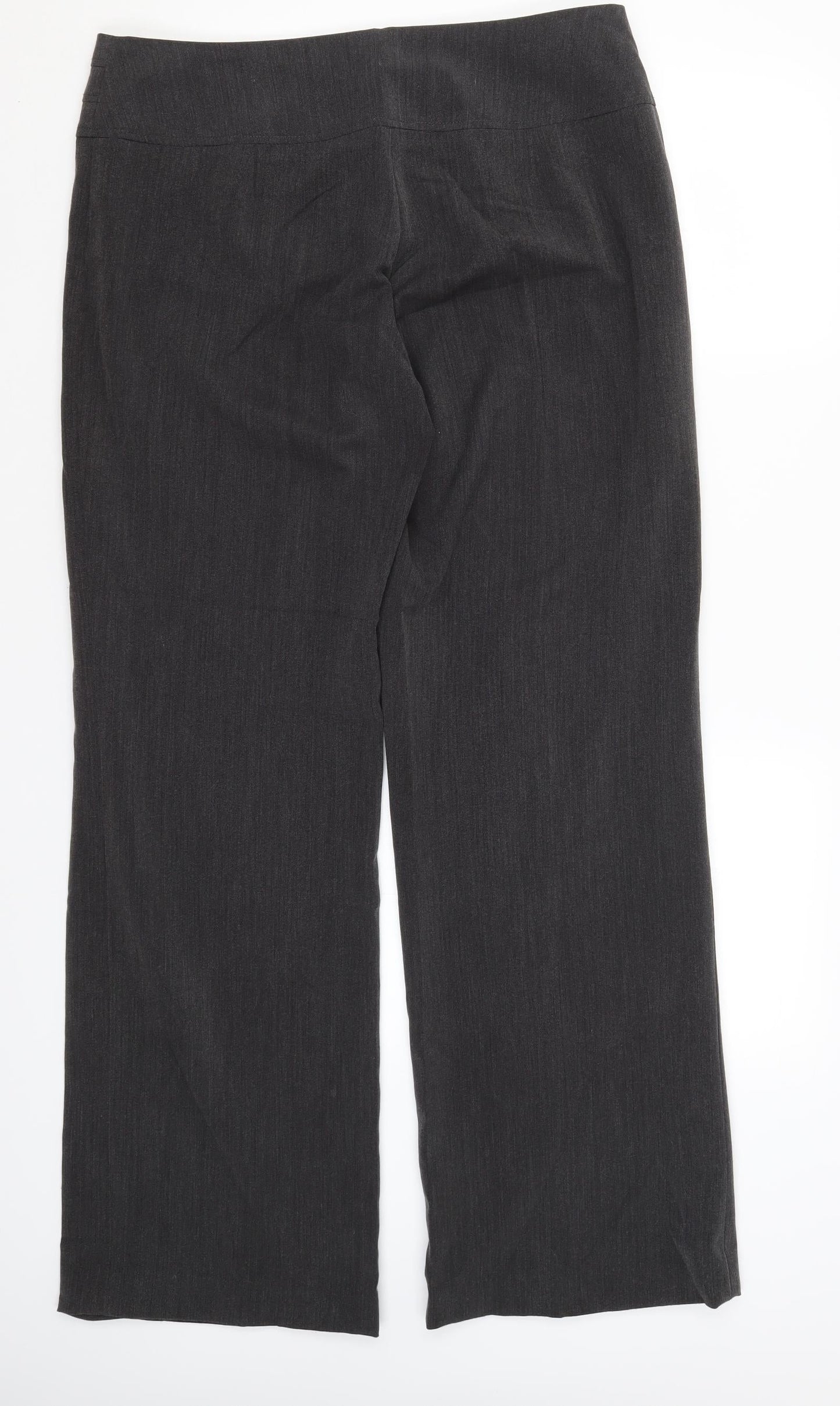 Collection Womens Grey  Polyester Dress Pants Trousers Size 14 L31 in Regular