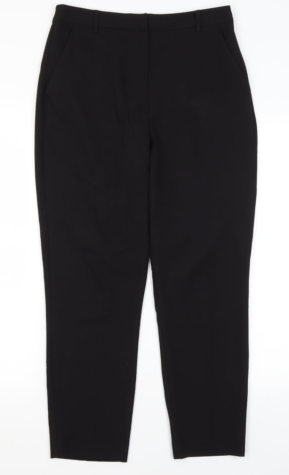 Preworn Womens Black  Polyester Dress Pants Trousers Size 10 L25.5 in Regular