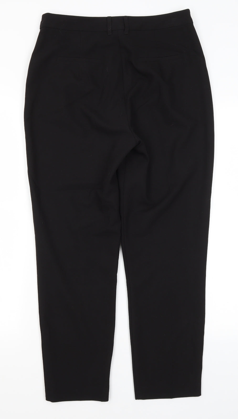 Preworn Womens Black  Polyester Dress Pants Trousers Size 10 L25.5 in Regular