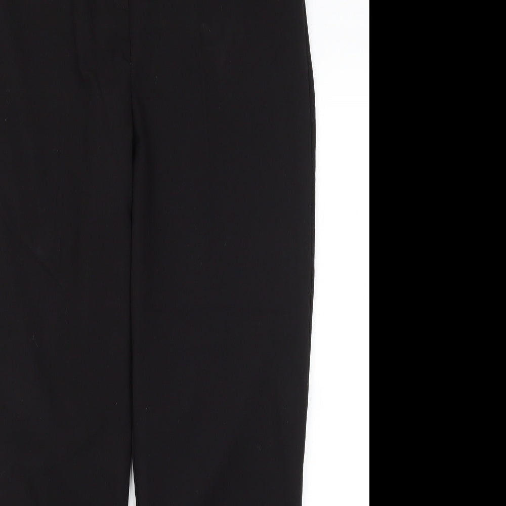 Preworn Womens Black  Polyester Dress Pants Trousers Size 10 L25.5 in Regular