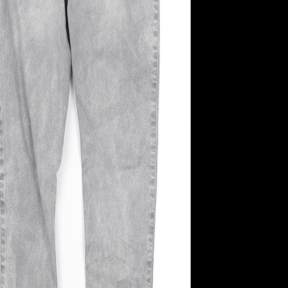Here & There Girls Grey  Cotton Skinny Jeans Size 12 Years L25 in Regular