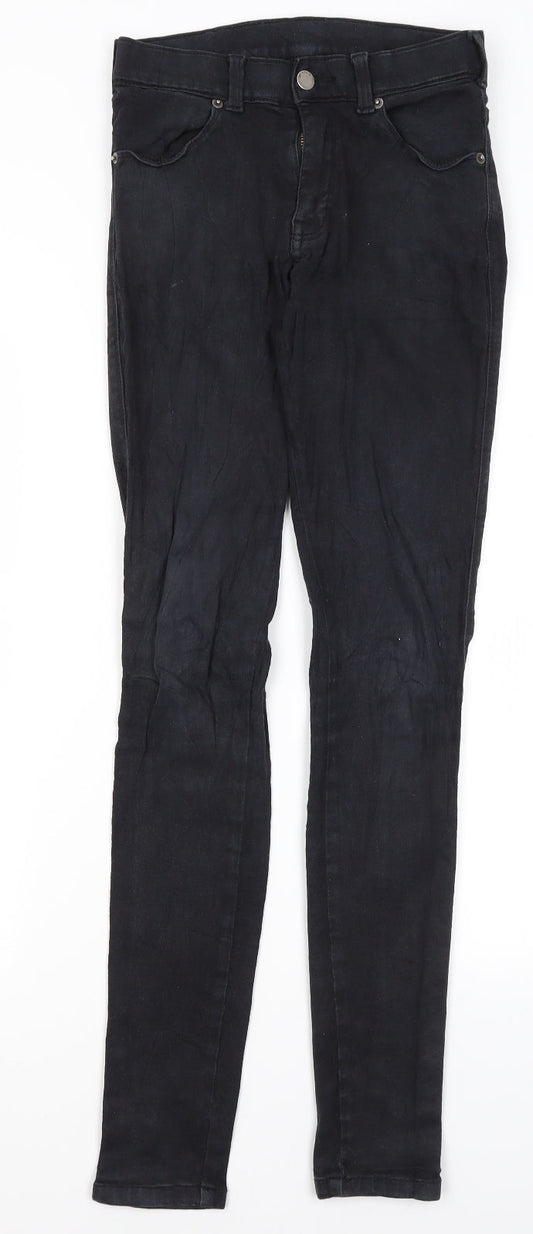 Dr Denim Womens Black  Cotton Skinny Jeans Size S L30.5 in Regular
