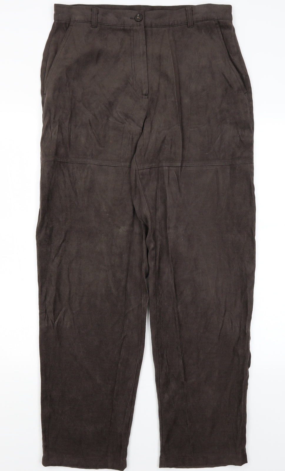 Preworn Womens Brown  Viscose Trousers  Size 16 L30 in Regular