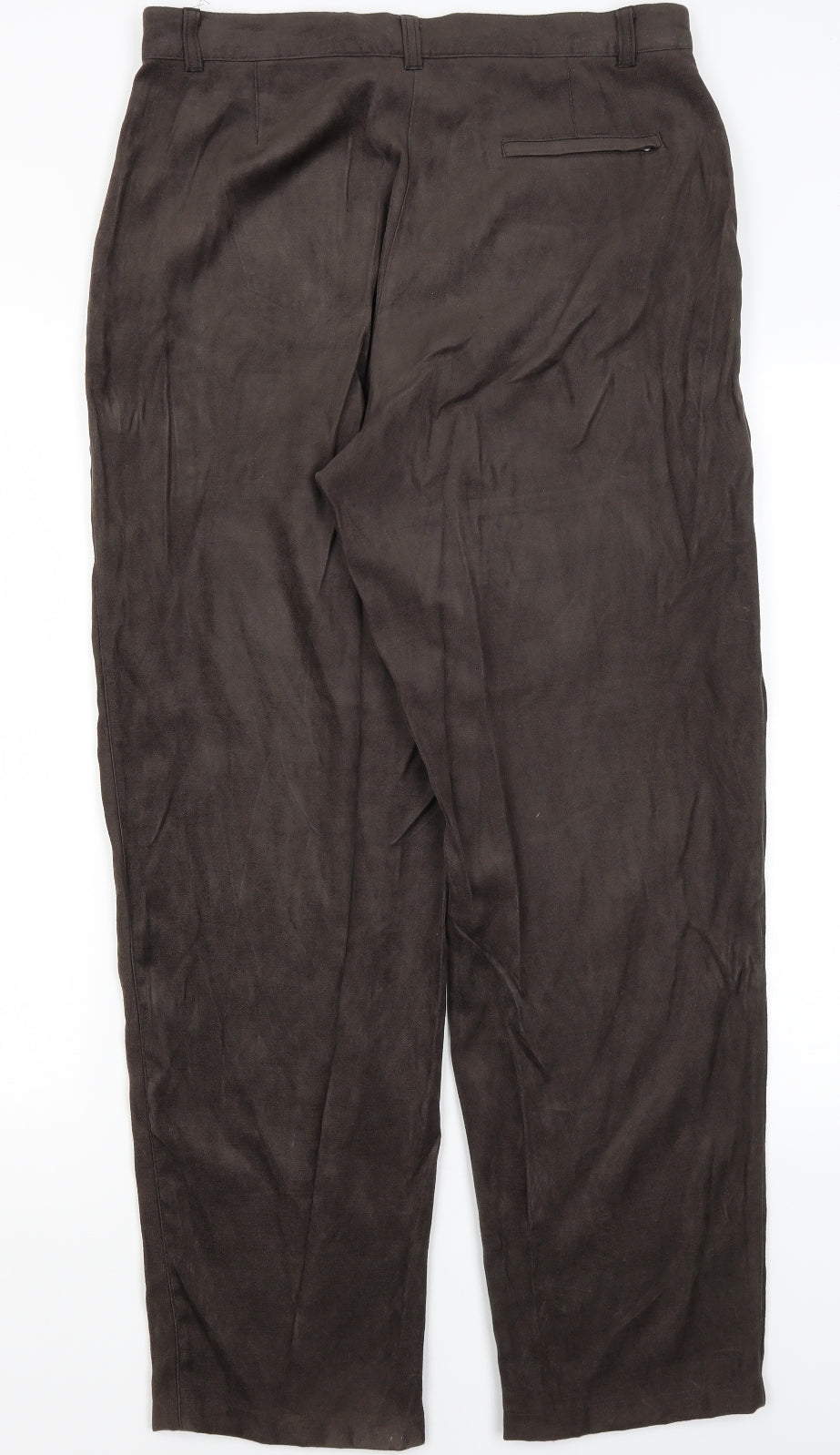 Preworn Womens Brown  Viscose Trousers  Size 16 L30 in Regular