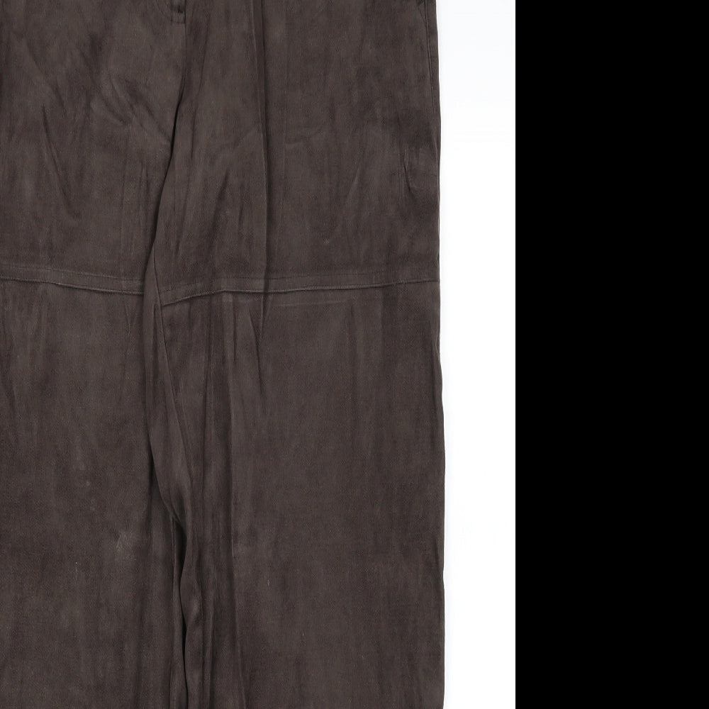 Preworn Womens Brown  Viscose Trousers  Size 16 L30 in Regular